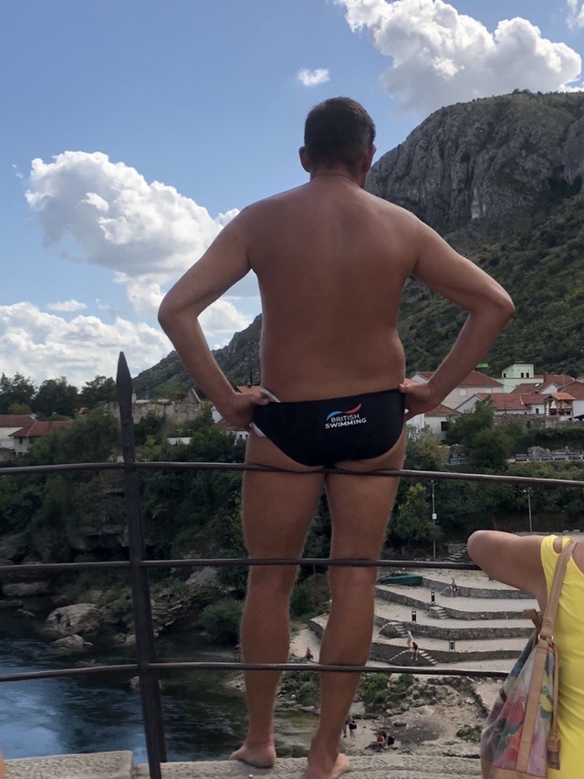 The famous diver who jumps from Stari Most into the river