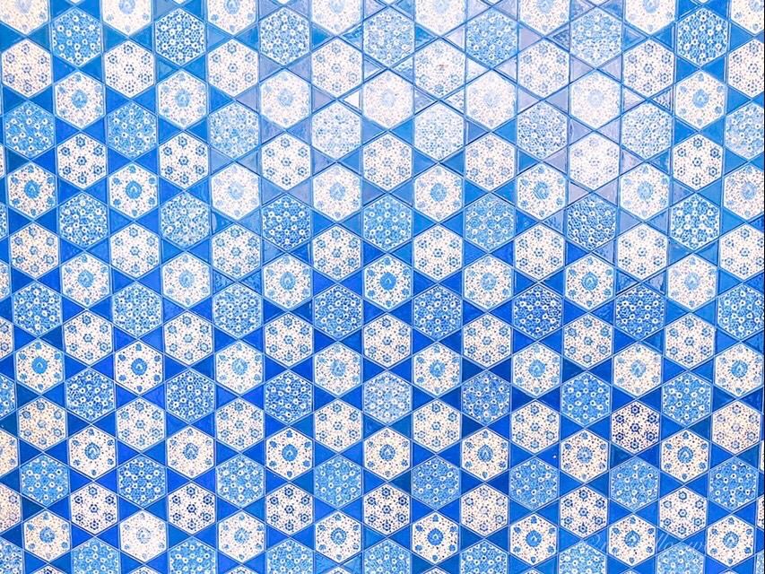 Beautiful tiled wall inside the Blue Mosque