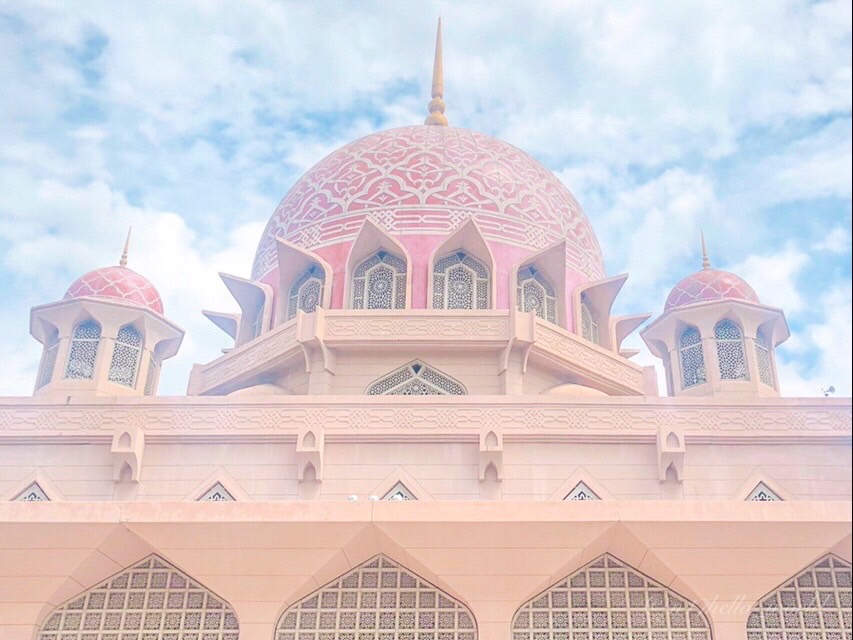 Exterior of the Pink Mosque (Putra Mosque) in Putrajaya